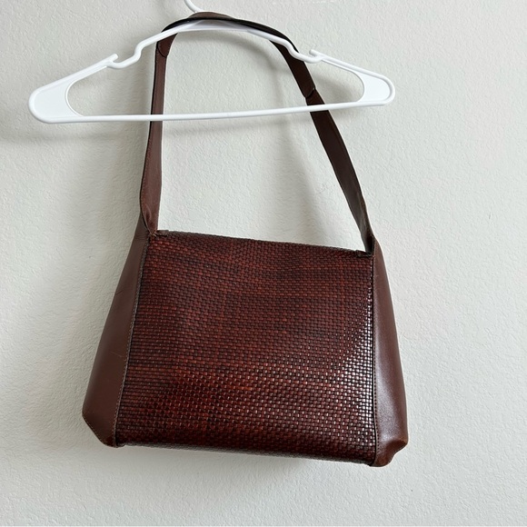 Bally Woven Leather Shoulder Handbag Rich Brown Late 90s/Early 2000s - Picture 8 of 16